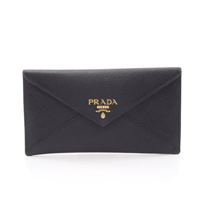 SAFFIANO CUIR エンベロップ 二つ折り長財布 サフィアーノレザー ブラック プラダ