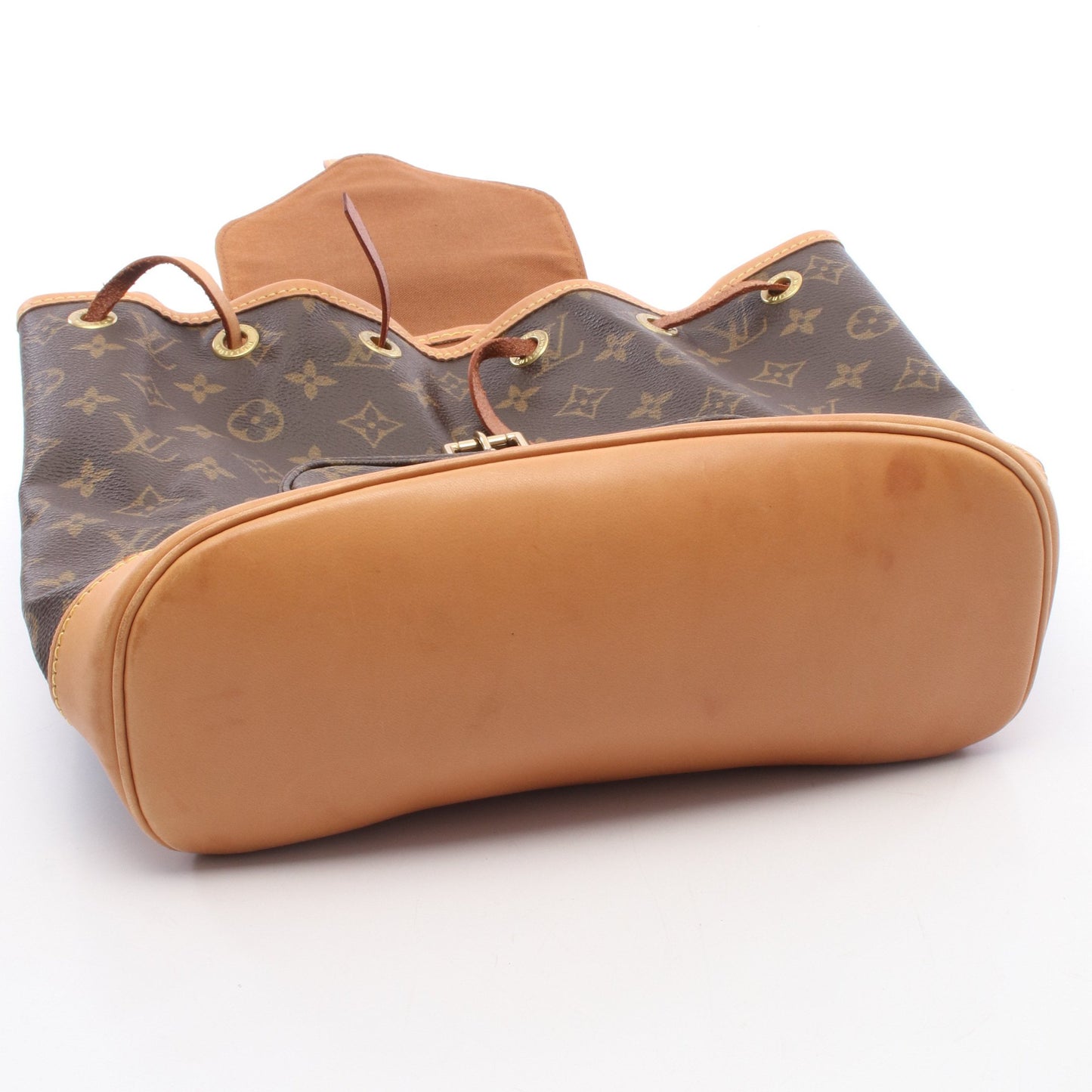 モンスリMM モノグラム バックパック リュックサック PVC レザー ブラウン ルイヴィトン バッグ LOUIS VUITTON
