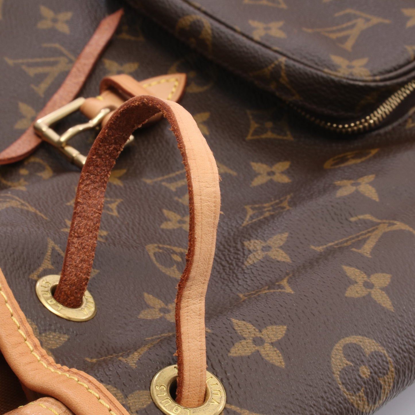 モンスリMM モノグラム バックパック リュックサック PVC レザー ブラウン ルイヴィトン バッグ LOUIS VUITTON