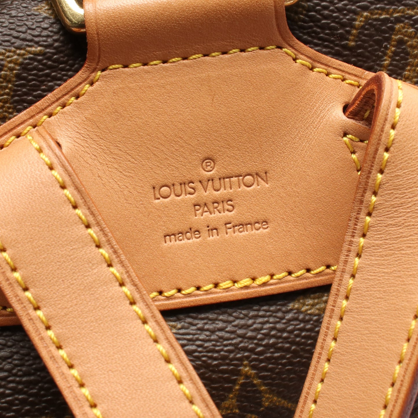 モンスリMM モノグラム バックパック リュックサック PVC レザー ブラウン ルイヴィトン バッグ LOUIS VUITTON