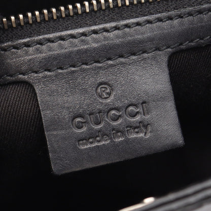 GGキャンバス ショルダーバッグ キャンバス レザー ブラック グッチ