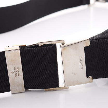 GGキャンバス ショルダーバッグ キャンバス レザー ブラック グッチ バッグ GUCCI