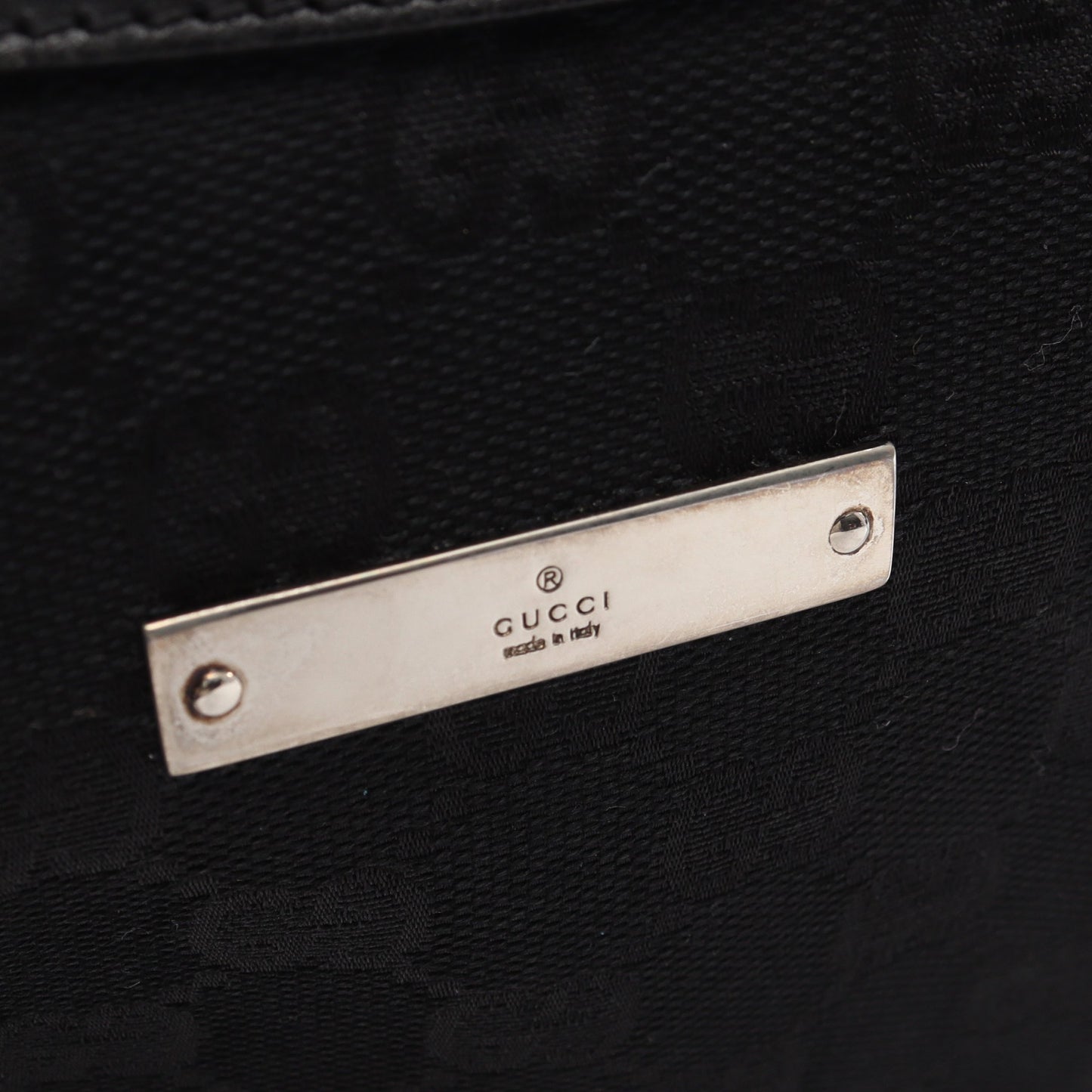 GGキャンバス ショルダーバッグ キャンバス レザー ブラック グッチ バッグ GUCCI