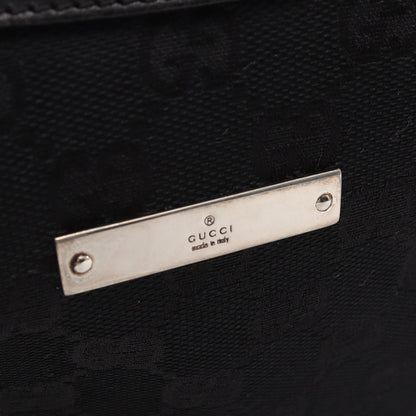 GGキャンバス ショルダーバッグ キャンバス レザー ブラック グッチ バッグ GUCCI
