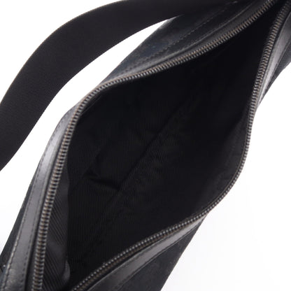 GGキャンバス ショルダーバッグ キャンバス レザー ブラック グッチ バッグ GUCCI
