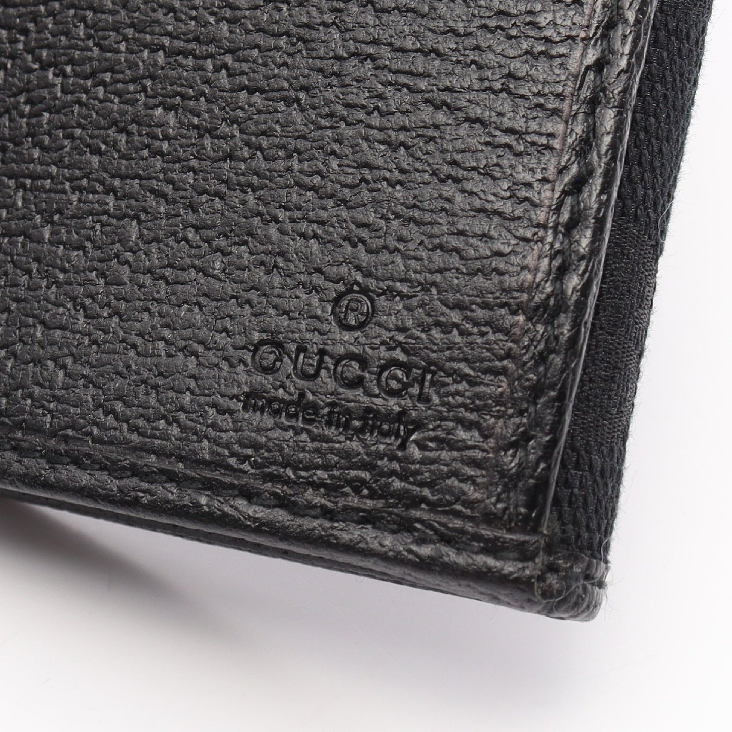 GGキャンバス Wホック財布 二つ折り長財布 レザー ブラック グッチ