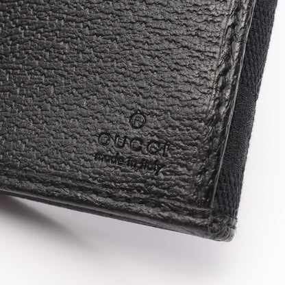 GGキャンバス Wホック財布 二つ折り長財布 レザー ブラック グッチ
