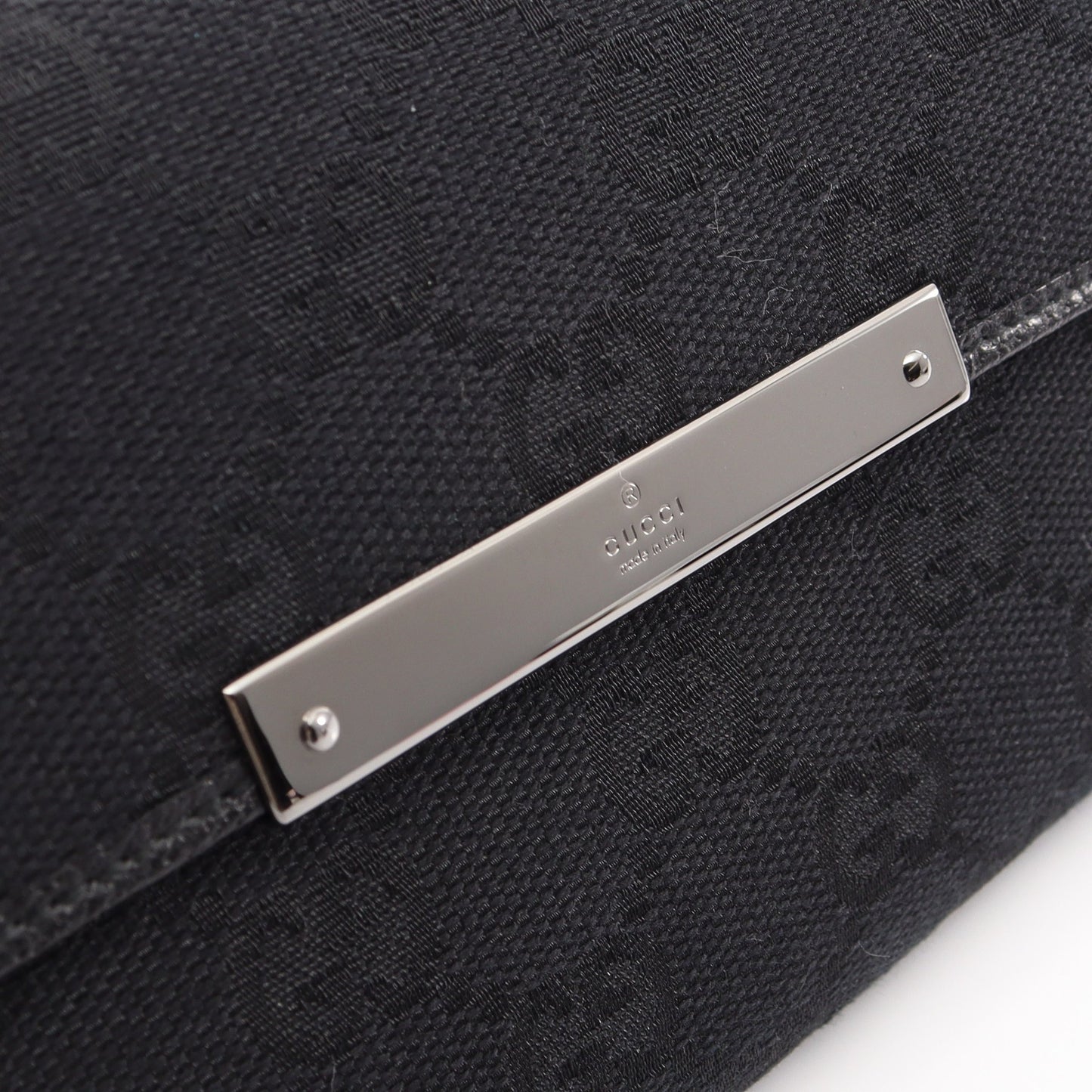 GGキャンバス Wホック財布 二つ折り長財布 レザー ブラック グッチ