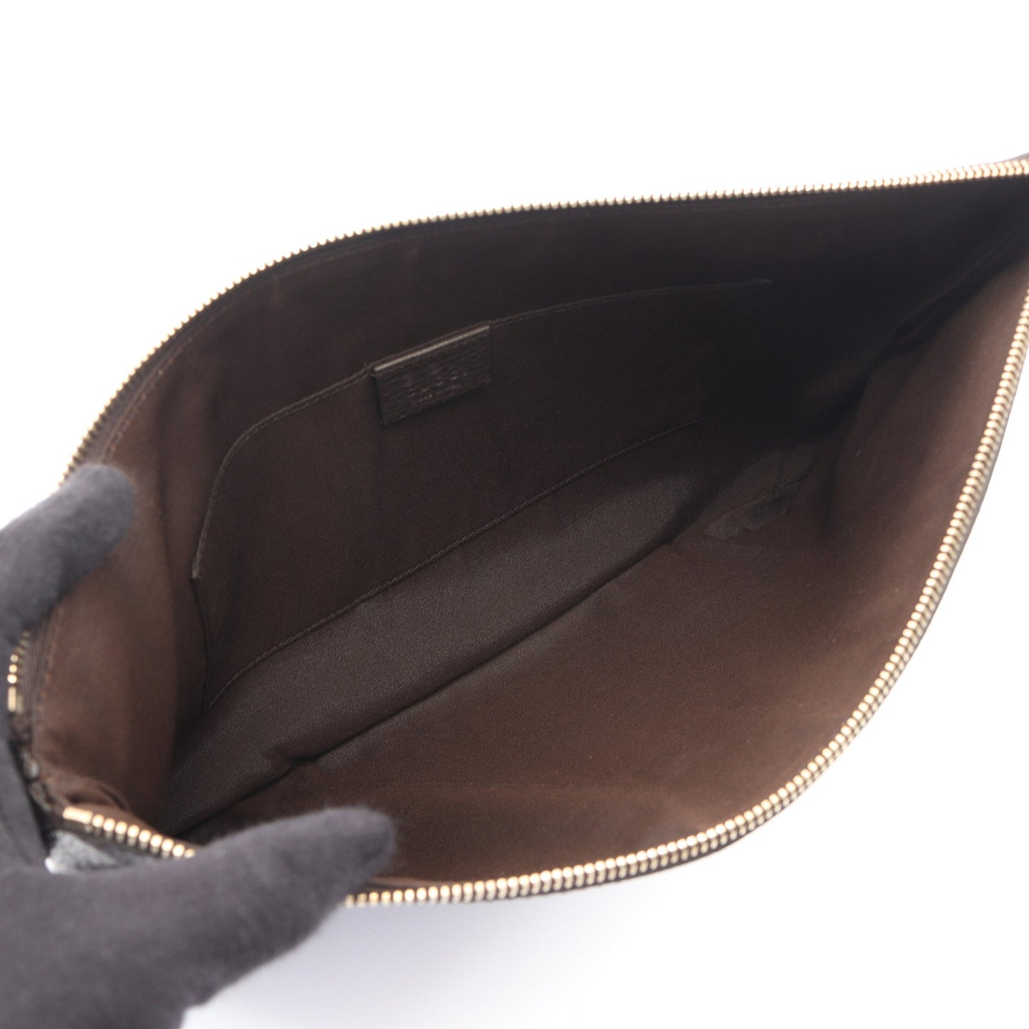 バンブー クラッチバッグ レザー ダークブラウン グッチ