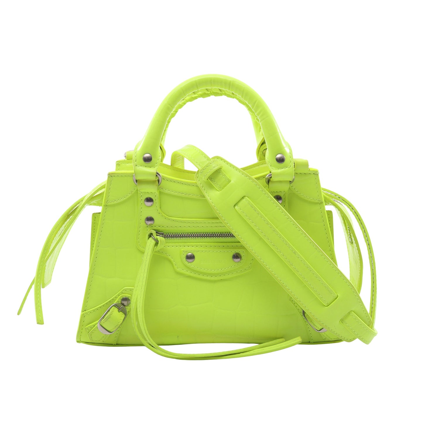 NEO CLASS CITY MINI ネオ クラシック シティ ミニ ネオンカラー 2WAY ハンドバッグ レザー イエロー バレンシアガ バッグ BALENCIAGA
