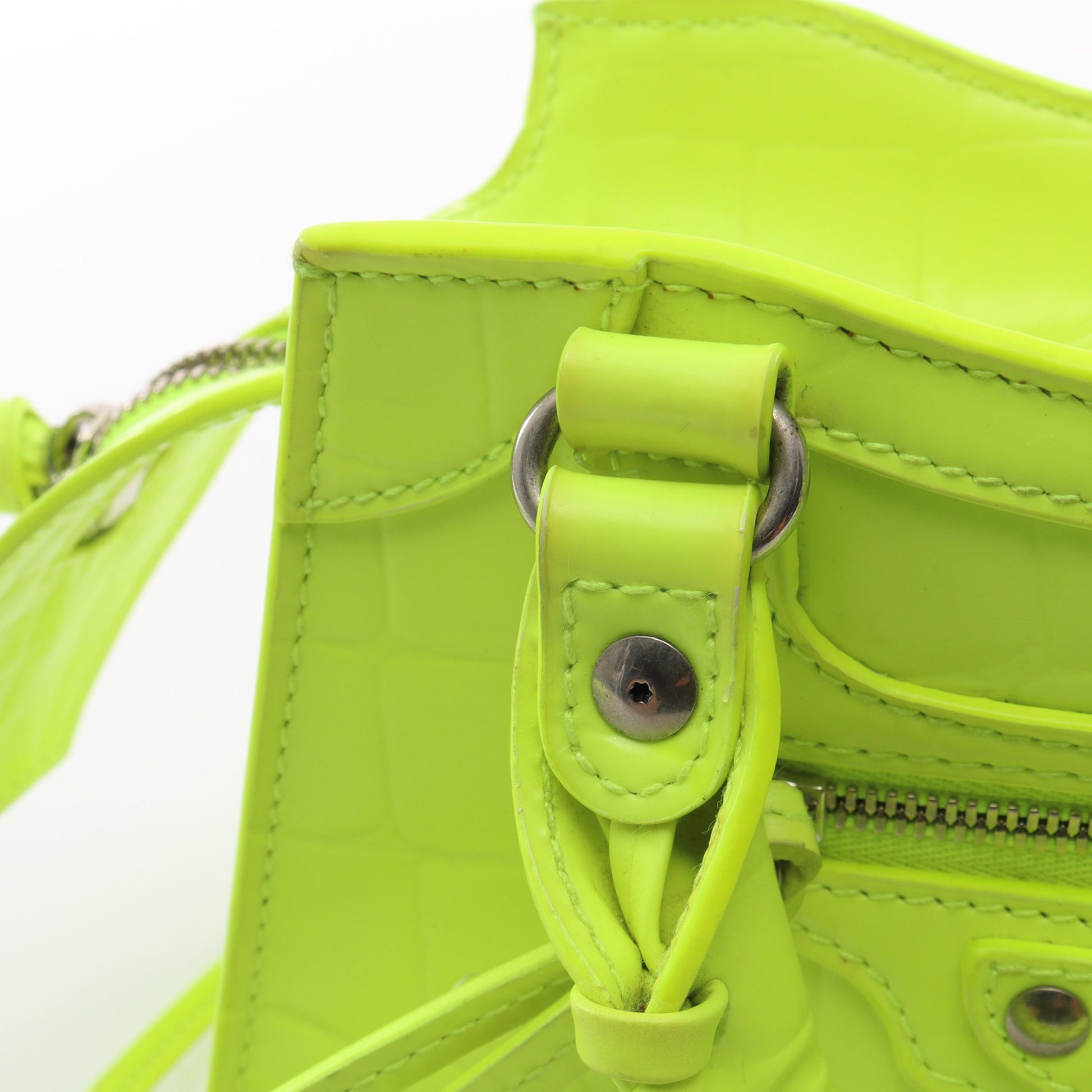NEO CLASS CITY MINI ネオ クラシック シティ ミニ ネオンカラー 2WAY ハンドバッグ レザー イエロー バレンシアガ バッグ BALENCIAGA
