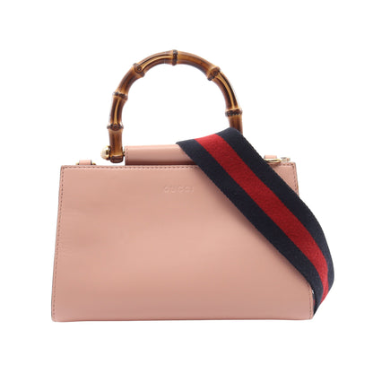 ニムフェア バンブー 2WAY ハンドバッグ レザー ピンク グッチ
