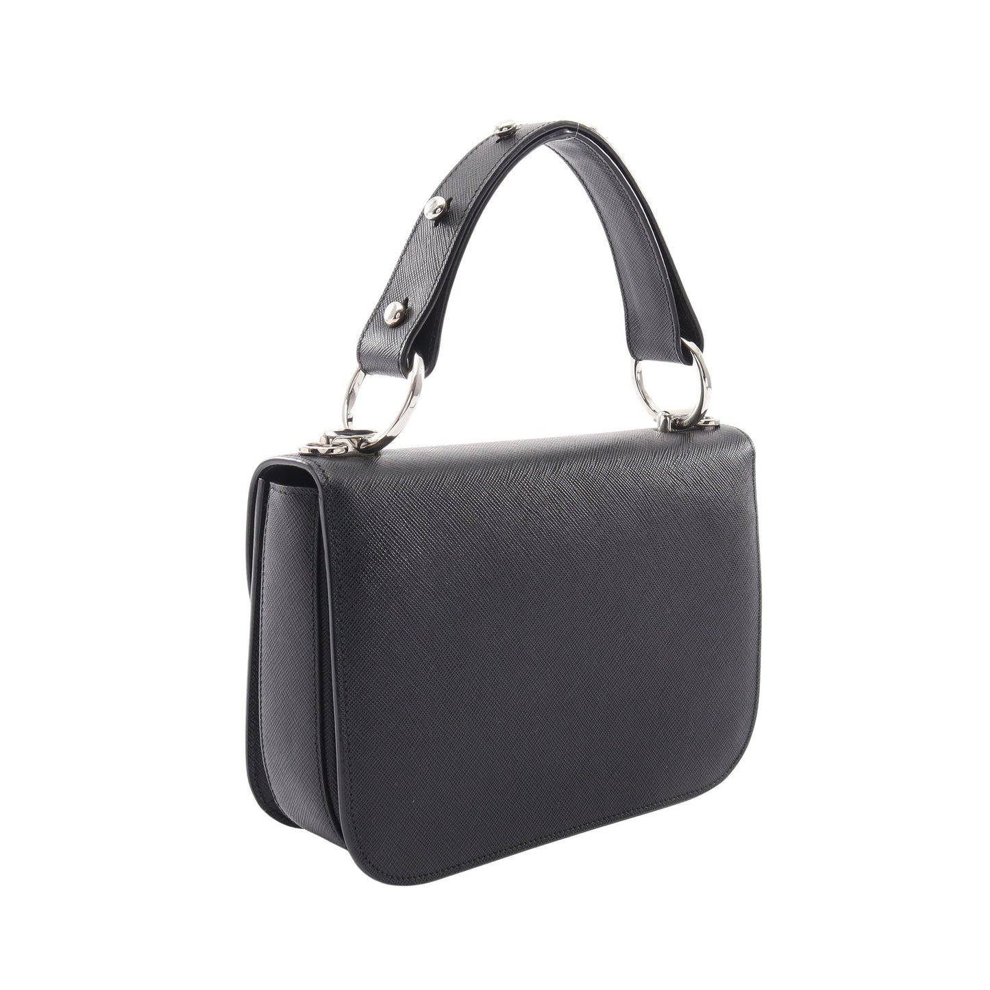 SAFFIANO LUX 2WAY ハンドバッグ サフィアーノレザー ブラック プラダ