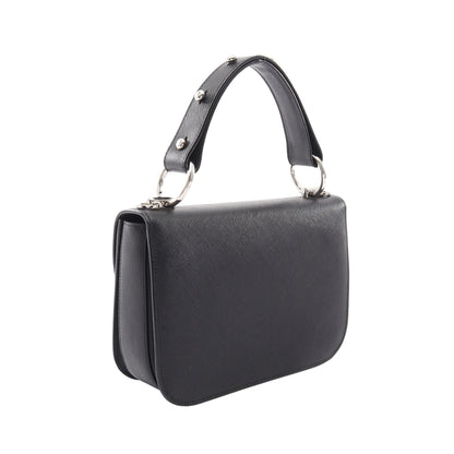SAFFIANO LUX 2WAY ハンドバッグ サフィアーノレザー ブラック プラダ