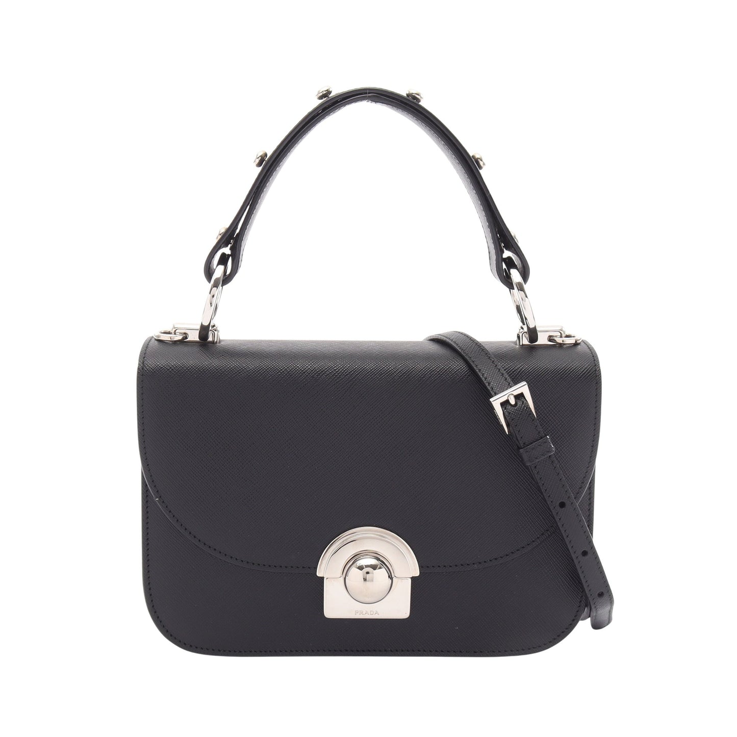 SAFFIANO LUX 2WAY ハンドバッグ サフィアーノレザー ブラック プラダ