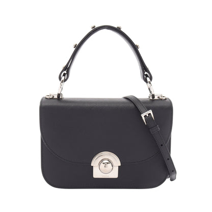 SAFFIANO LUX 2WAY ハンドバッグ サフィアーノレザー ブラック プラダ