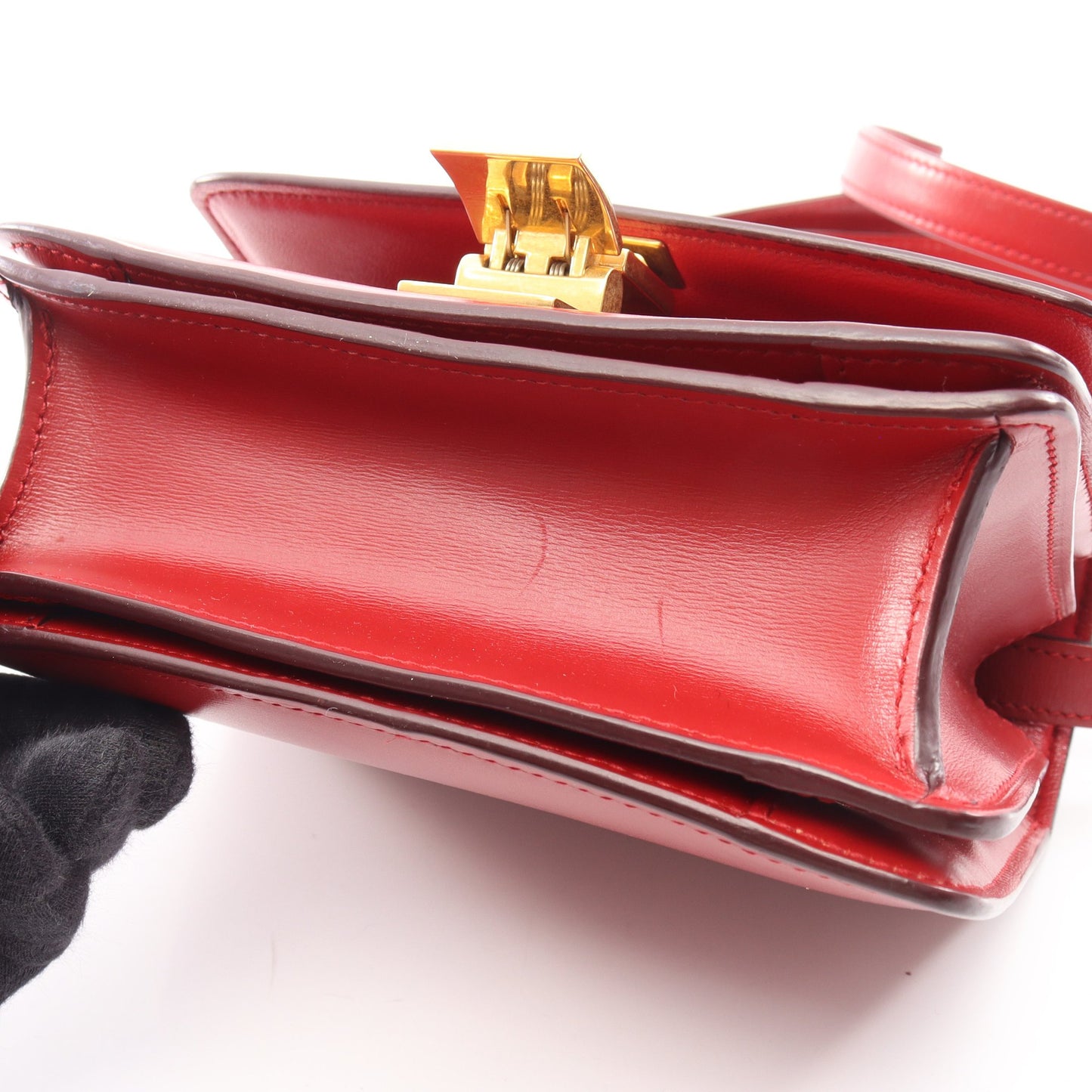 クラシックボックス スモール ショルダーバッグ レザー レッド セリーヌ
