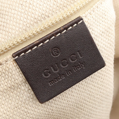 Gキャンバス シェリーライン ショルダーバッグ キャンバス レザー レッド ダークブラウン グッチ