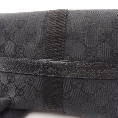 GGキャンバス ボディバッグ ウエストバッグ キャンバス レザー ブラック グッチ