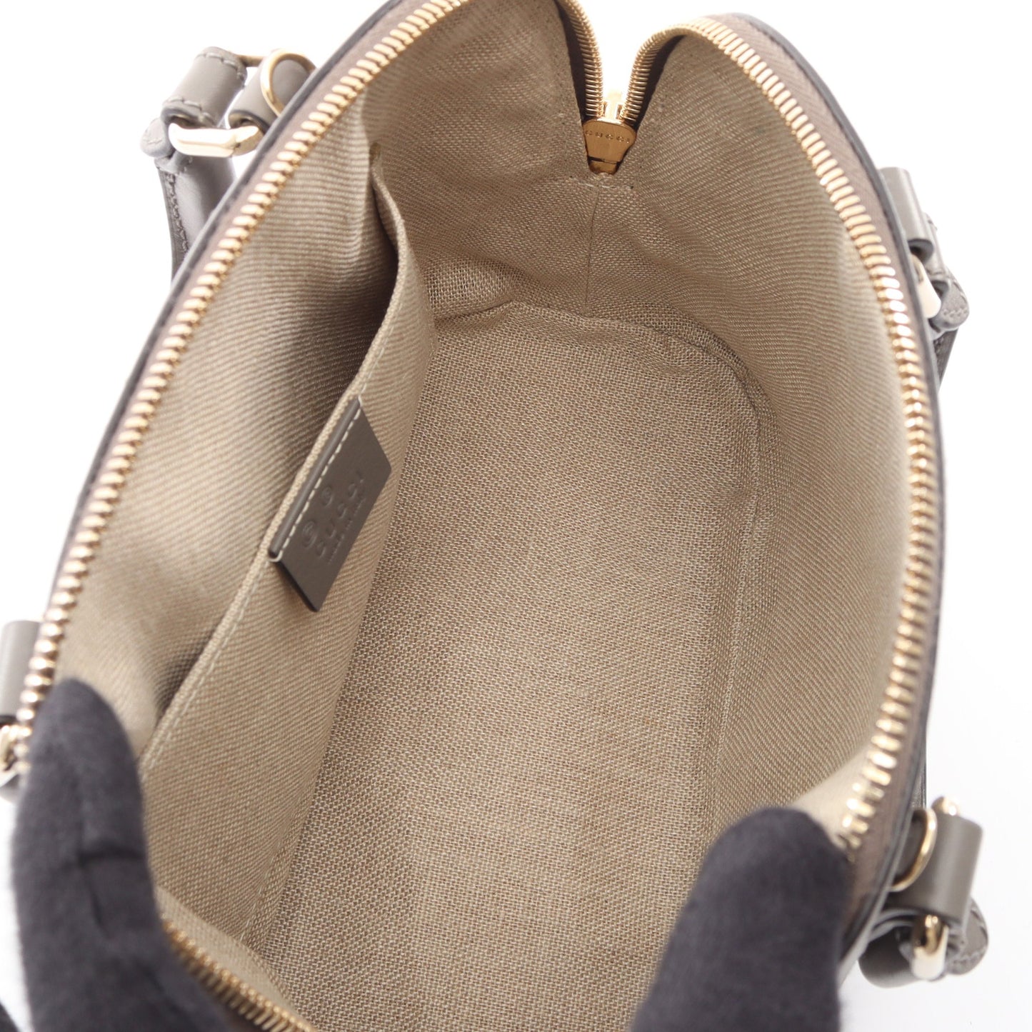 マイクログッチシマ 2WAY ハンドバッグ レザー グレー グッチ