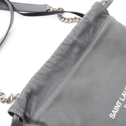 TEDDY SMALL テディ スモール ポーチ付き チェーンショルダーバッグ レザー グレー サンローランパリ バッグ SAINT LAURENT PARIS