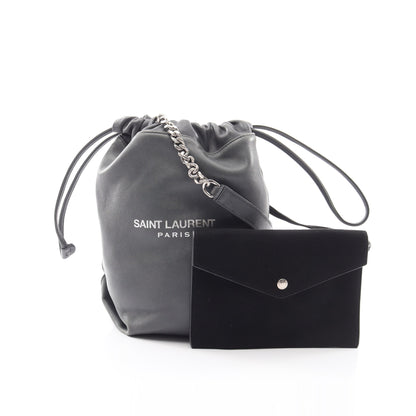 TEDDY SMALL テディ スモール ポーチ付き チェーンショルダーバッグ レザー グレー サンローランパリ バッグ SAINT LAURENT PARIS