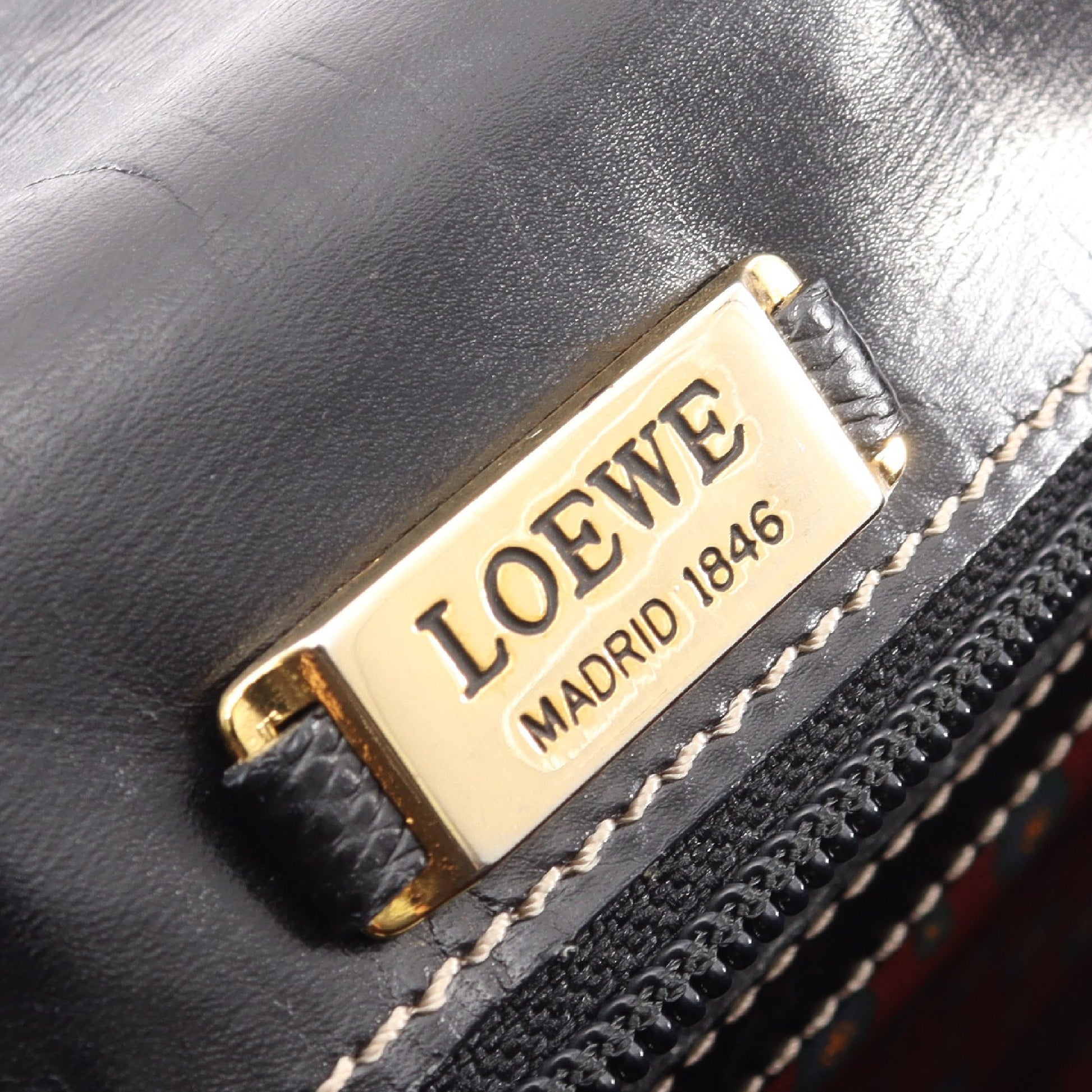 アナグラム ショルダーバッグ レザー ブラック ロエベ バッグ LOEWE