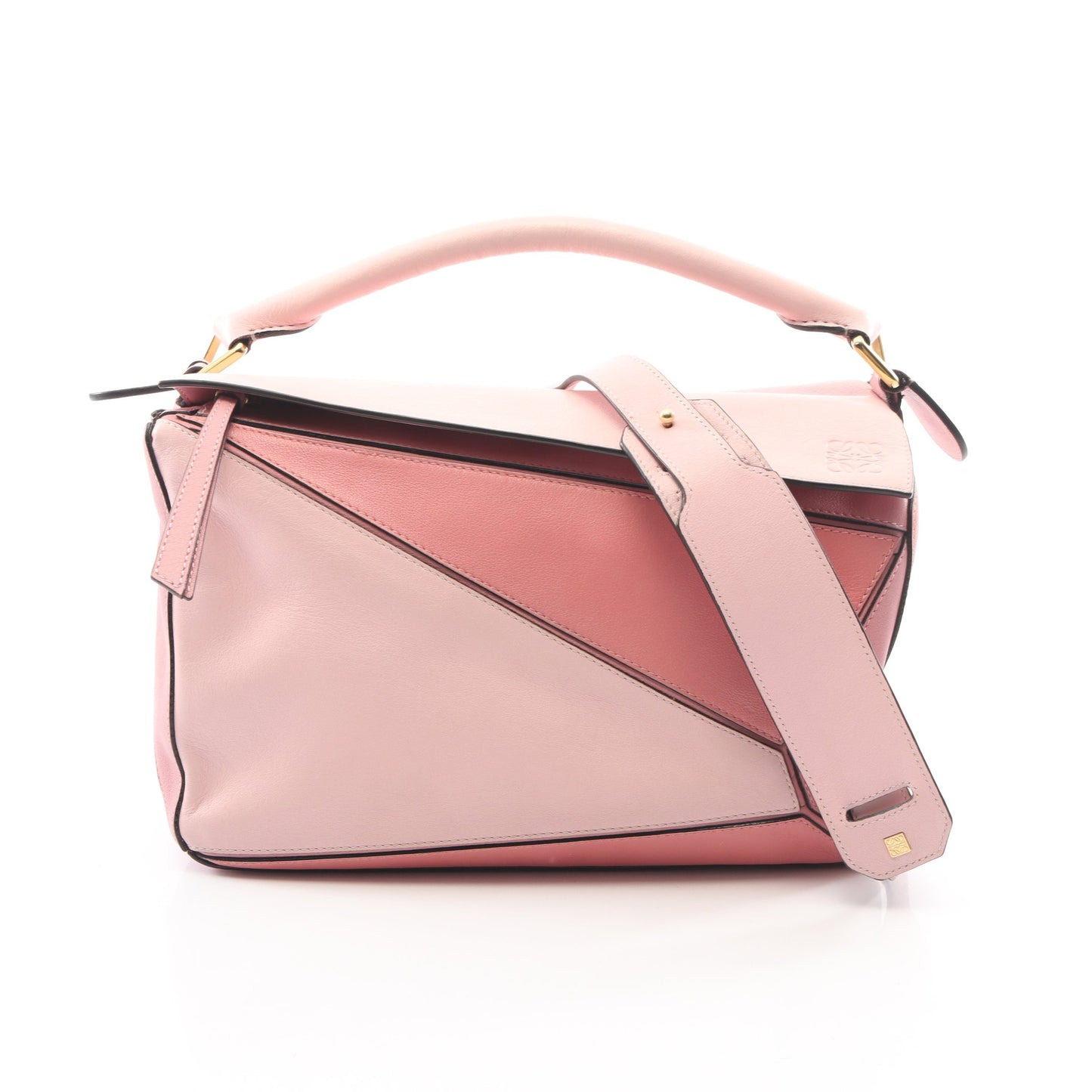 パズルバッグ ミディアム 2WAY ハンドバッグ レザー ピンク ライトピンク ロエベ バッグ LOEWE