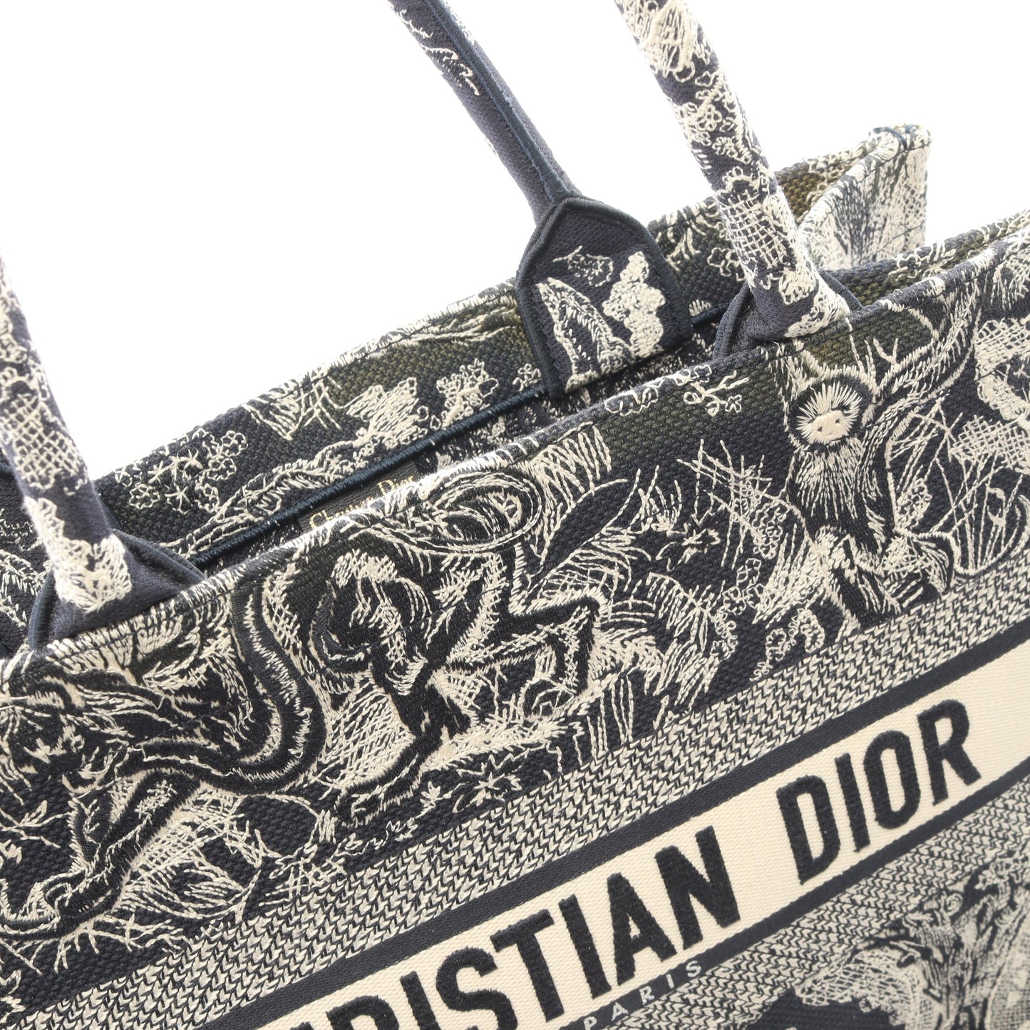 BOOK TOTE ブックトート ミディアム ハンドバッグ トートバッグ キャンバス ホワイト ネイビー クリスチャンディオール