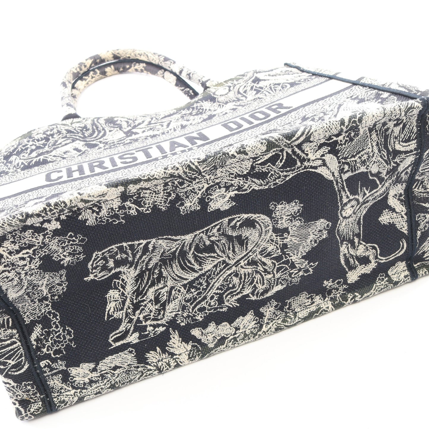 BOOK TOTE ブックトート ミディアム ハンドバッグ トートバッグ キャンバス ホワイト ネイビー クリスチャンディオール