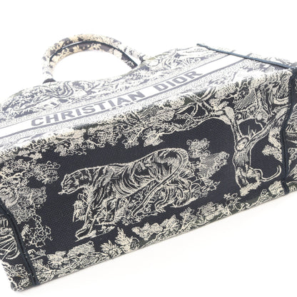BOOK TOTE ブックトート ミディアム ハンドバッグ トートバッグ キャンバス ホワイト ネイビー クリスチャンディオール