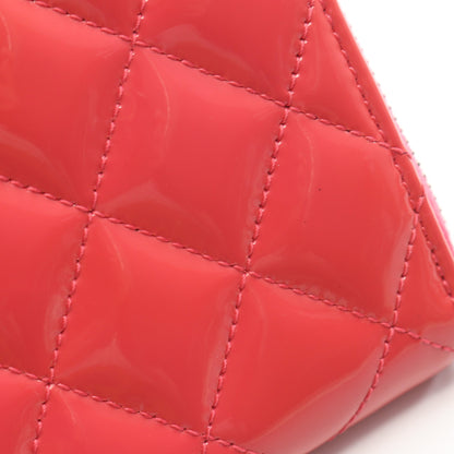 マトラッセ ラウンドファスナー財布 エナメルレザー ピンク シルバー金具 シャネル