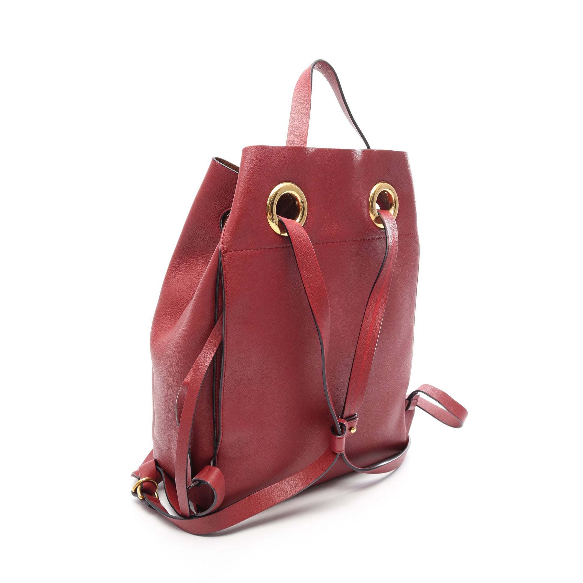 ドローストリング バックパック リュックサック レザー レッド バーバリー バッグ BURBERRY