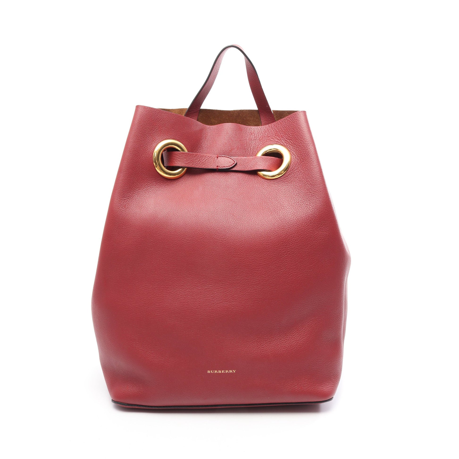 ドローストリング バックパック リュックサック レザー レッド バーバリー バッグ BURBERRY