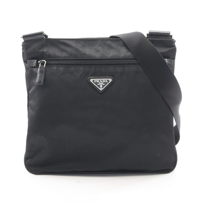 TESSUTO + SAFFIANO ショルダーバッグ ナイロン サフィアーノレザー ブラック プラダ バッグ PRADA