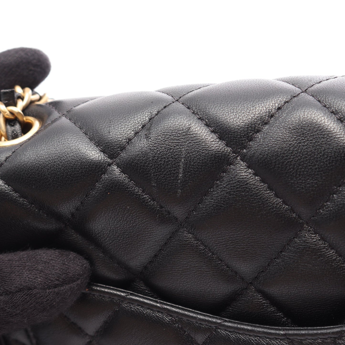 ミニマトラッセ チェーンショルダーバッグ ラムスキン ブラック ゴールド金具 シャネル バッグ CHANEL