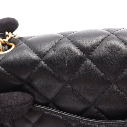 ミニマトラッセ チェーンショルダーバッグ ラムスキン ブラック ゴールド金具 シャネル バッグ CHANEL