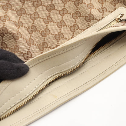 GGキャンバス ショルダーバッグ キャンバス レザー ベージュ オフホワイト グッチ バッグ GUCCI