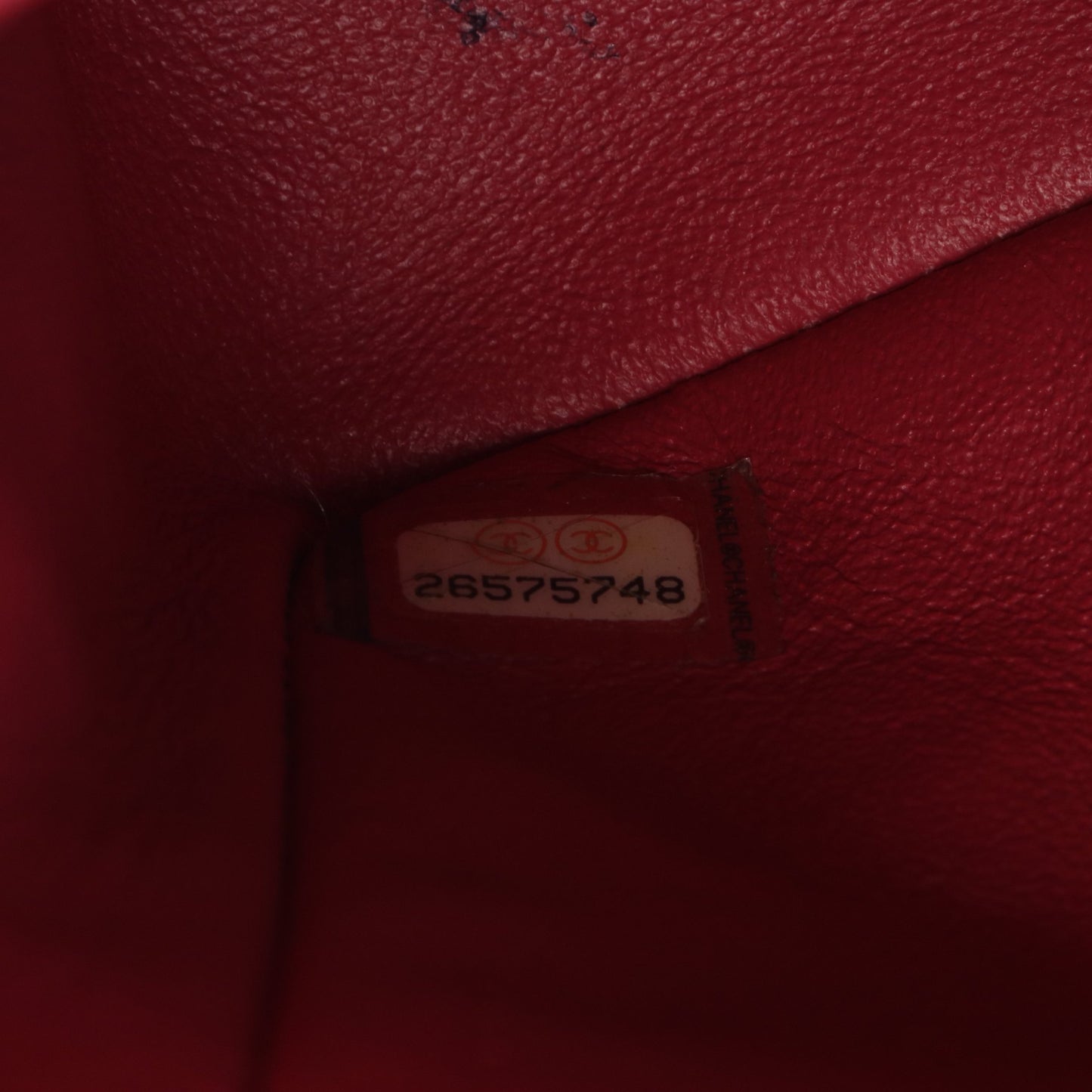 マトラッセ Wフラップ Wチェーンショルダーバッグ キャビアスキン レッド シルバー金具 シャネル