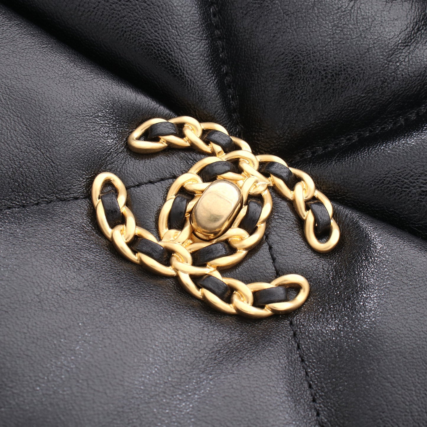 19 ディズヌフ マキシ 2WAY チェーンショルダーバッグ レザー ブラック コンビ金具 シャネル