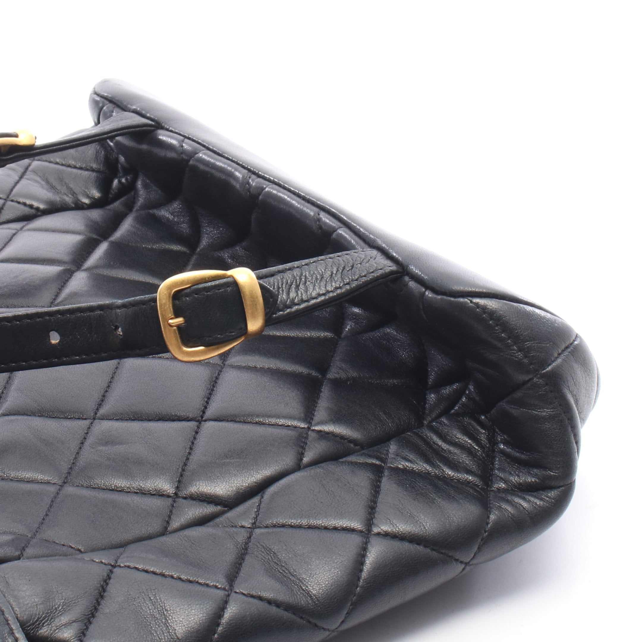 【美品】シャネル　ラムスキン　マトラッセ　バッグ　ターンロック　4937 マトラッセ ターンロック チェーン バックパック リュックサック