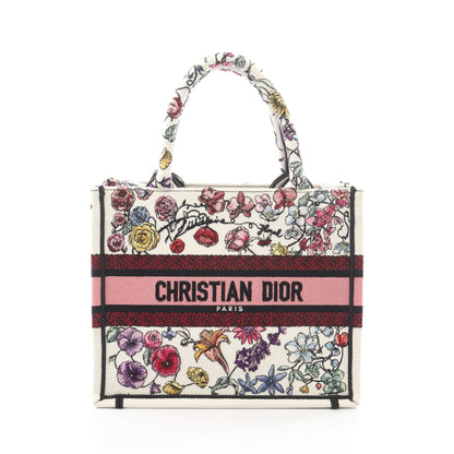 BOOK TOTE ブックトート スモール フロリレージョ ハンドバッグ トートバッグ キャンバス ホワイト マルチカラー クリスチャンディオール
