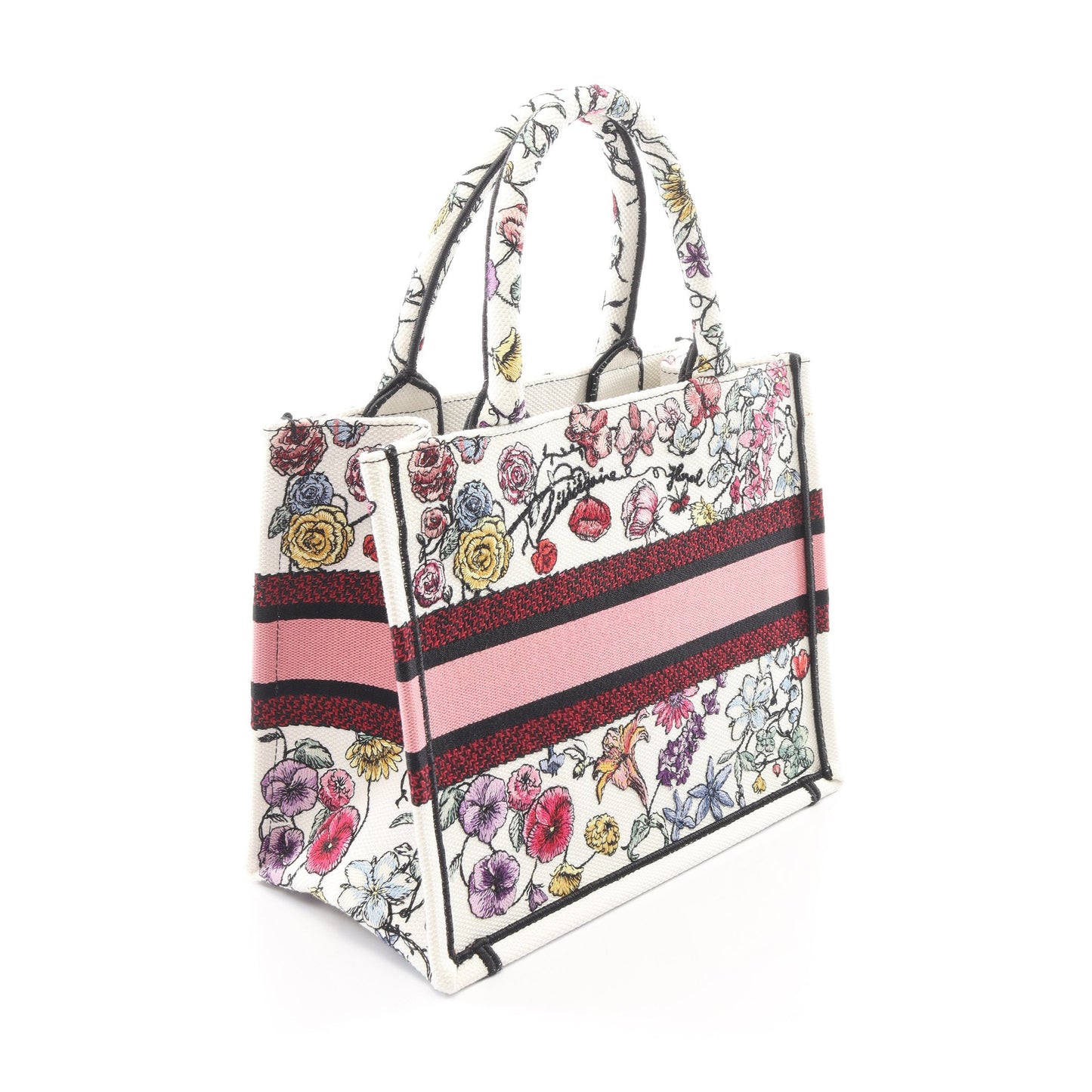 BOOK TOTE ブックトート スモール フロリレージョ ハンドバッグ トートバッグ キャンバス ホワイト マルチカラー クリスチャンディオール