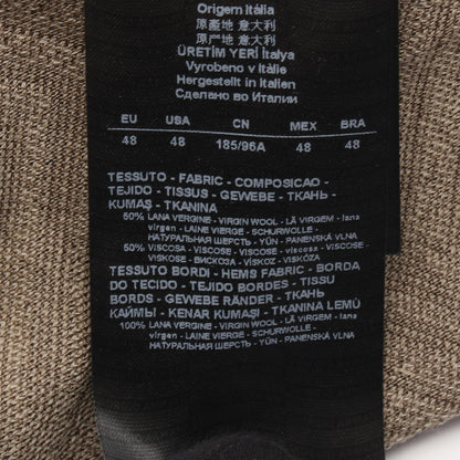 ロゴ刺繍 ヘリンボーン ニット ウール ビスコース グレーベージュ グレーブラウン ジョルジオアルマーニ トップス GIORGIO ARMANI