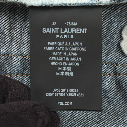 ダメージ加工 デニムパンツ コットン インディゴブルー サンローランパリ ボトムス SAINT LAURENT PARIS