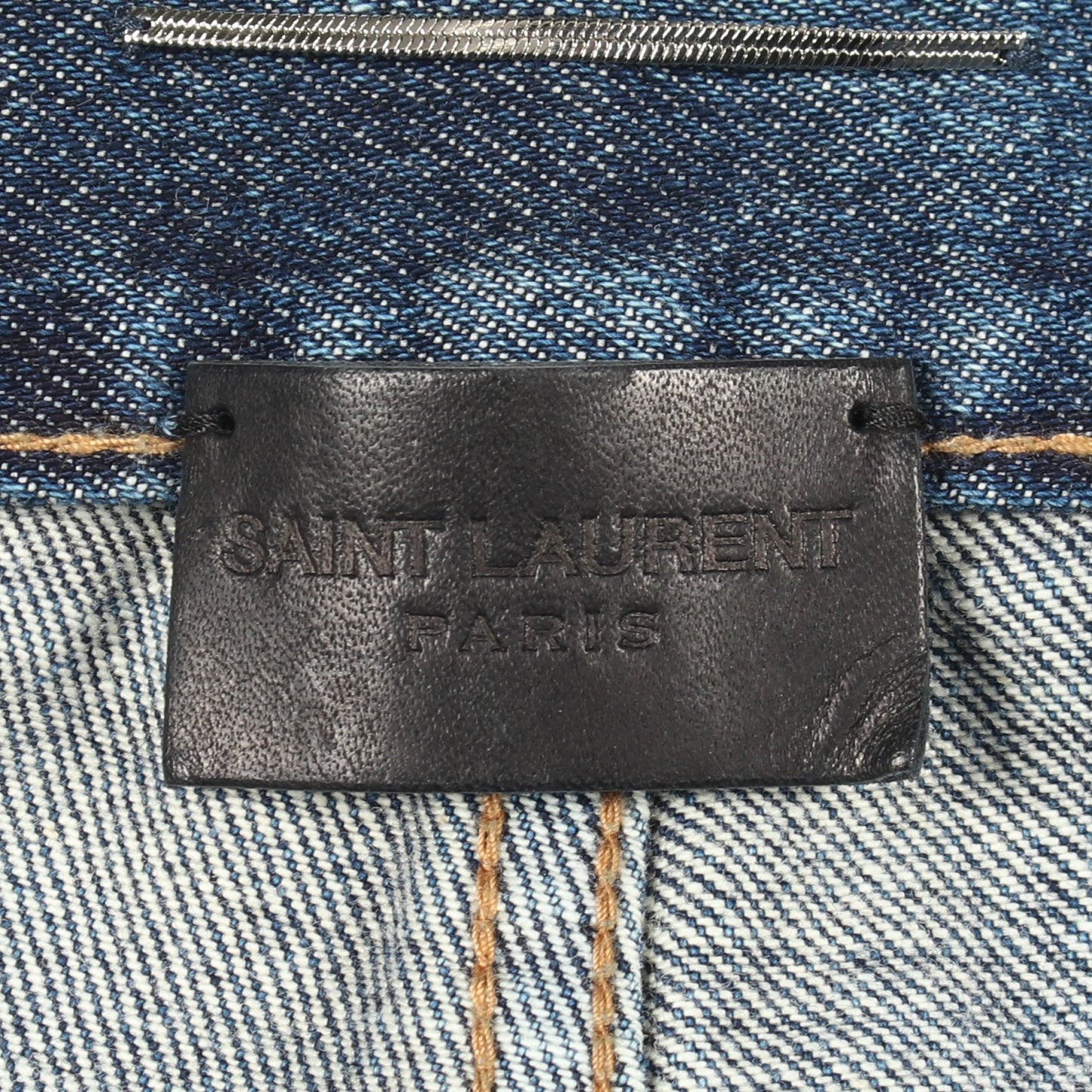 ダメージ加工 デニムパンツ コットン インディゴブルー サンローランパリ ボトムス SAINT LAURENT PARIS
