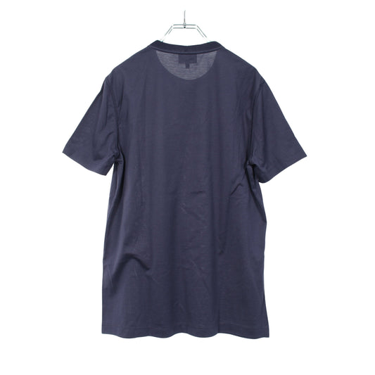 Tシャツ Tシャツ フロッキープリント 半袖Tシャツ コットン ネイビー ジョルジオアルマーニ