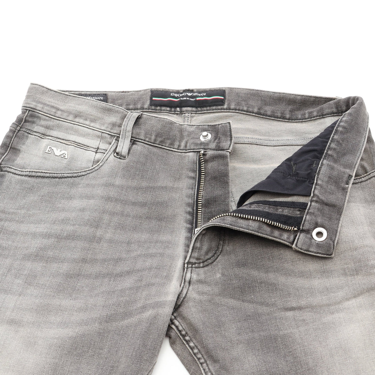 ダメージ加工 デニムパンツ コットン グレー エンポリオアルマーニ ボトムス EMPORIO ARMANI