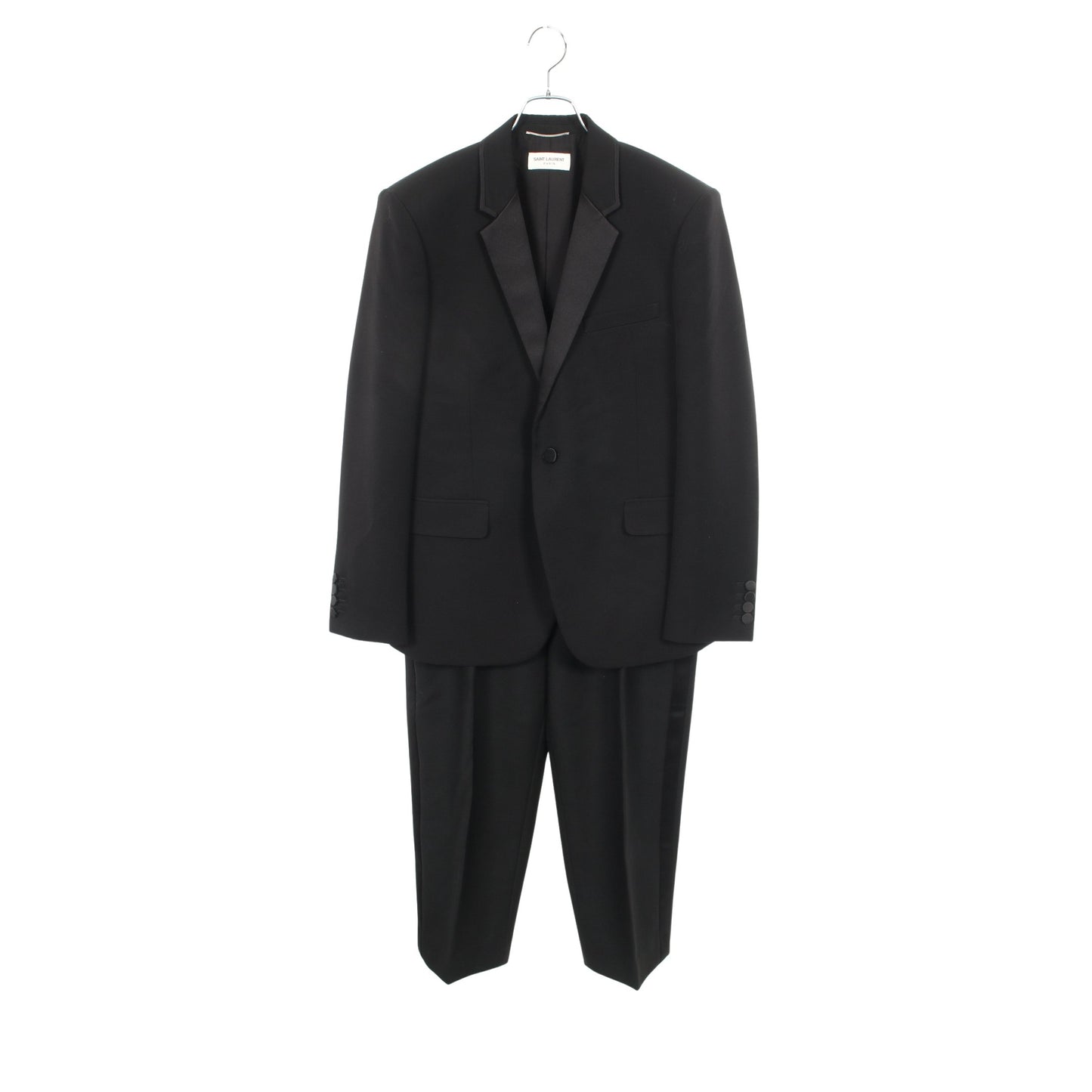 サイドライン セットアップ スーツ ウール ブラック サンローランパリ スーツ SAINT LAURENT PARIS