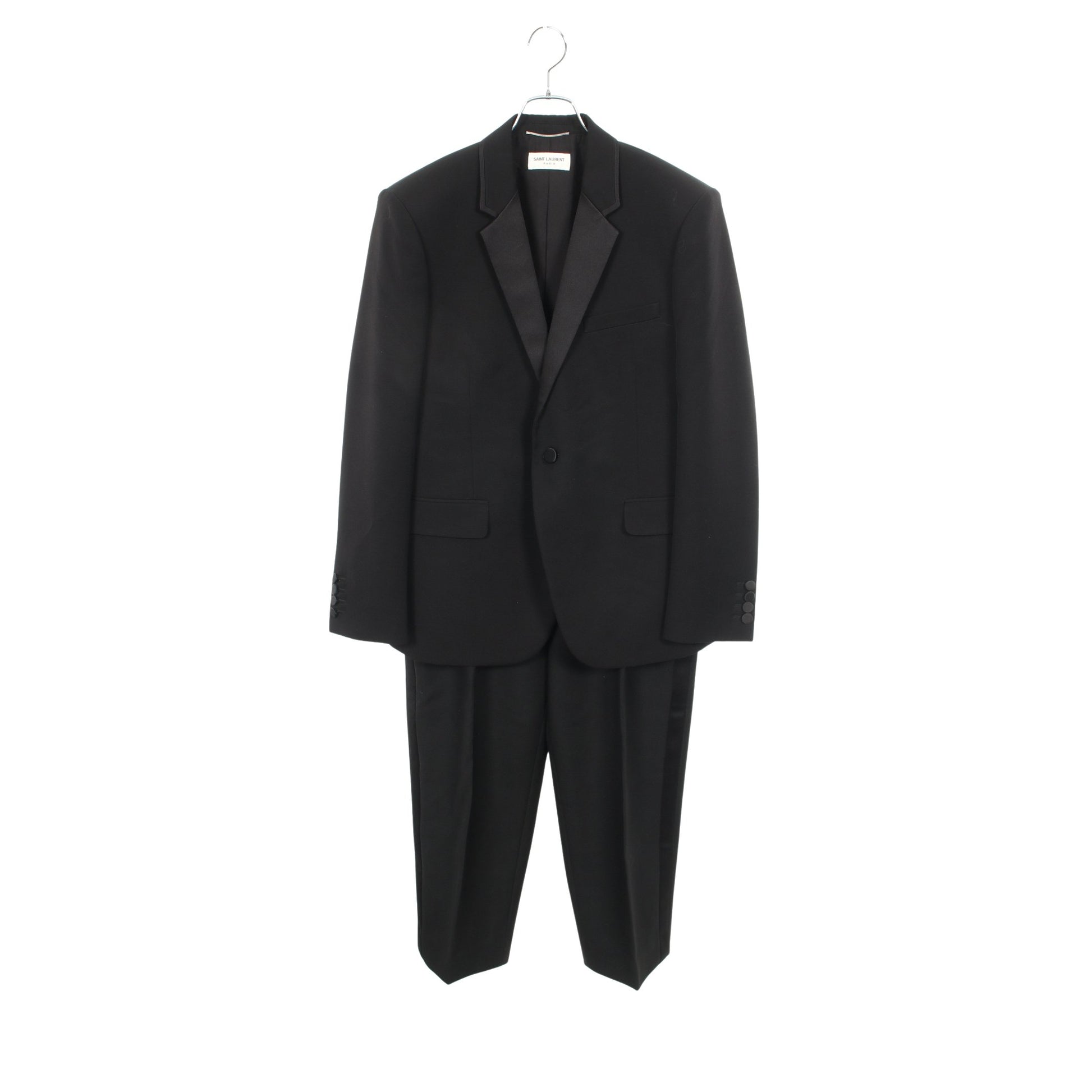 サイドライン セットアップ スーツ ウール ブラック サンローランパリ スーツ SAINT LAURENT PARIS